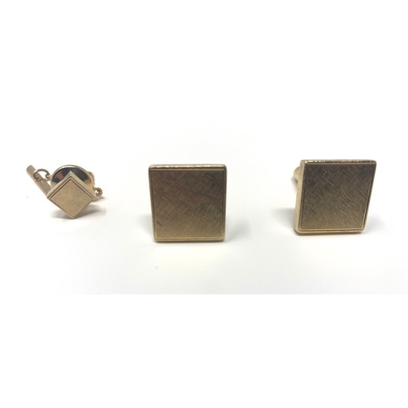 Boutons De Manchette Vintage Anson - Ton Or, Occasion En Bon état